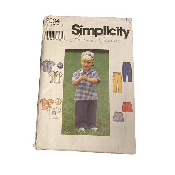Simplicity 7994 Uncut Sewing Pattern Size AA (1/2, 1, 2). Toddlers Shirt, Pants - Picture 2 of 3